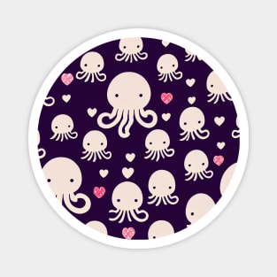 Deep Sea Diving Into Heartfelt Octopi - Super Cute Colorful Cephalopod Pattern Magnet